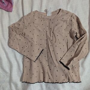 H&M Tan Top with Black Dots